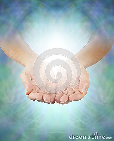 Sharing Divine Healing Energy Stock Photo
