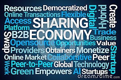 Sharing Economy Word Cloud Stock Photo