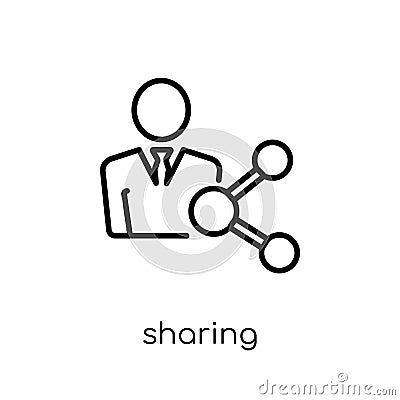 Sharing icon. Trendy modern flat linear vector Sharing icon on w Vector Illustration