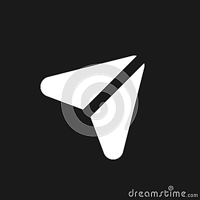 Sharing post dark mode glyph ui icon Vector Illustration