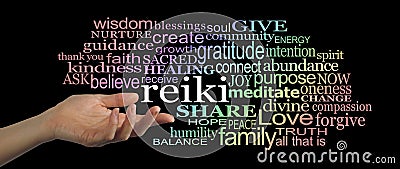 Sharing Reiki Word Cloud Website Header Stock Photo