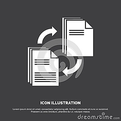 sharing, share, file, document, copying Icon. glyph vector symbol for UI and UX, website or mobile application Vector Illustration