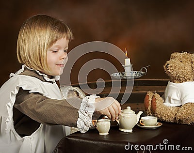 Sharing tea Stock Photo