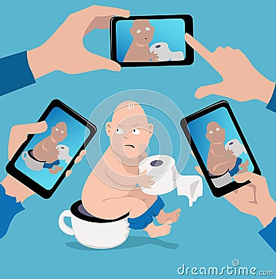 Sharing your baby pictures Vector Illustration