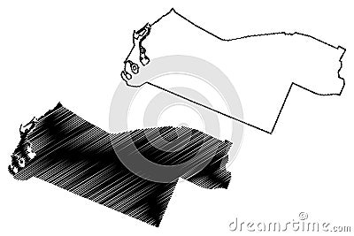 Sharjah City United Arab Emirates, UAE, Emirate of Sharjah map vector illustration, scribble sketch City of Sharjah map Vector Illustration