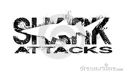 Shark attacks Cartoon Illustration