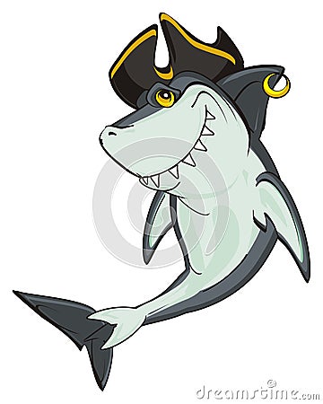 Shark in black hat Stock Photo