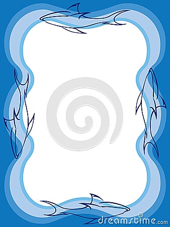 Shark Border Vector Illustration