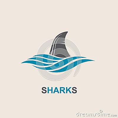 Shark fin icon Vector Illustration