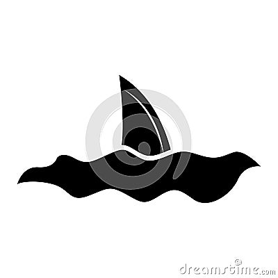 Shark fin isolated icon Vector Illustration