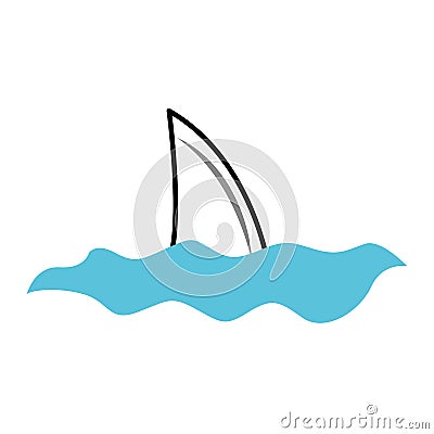 Shark fin isolated icon Vector Illustration