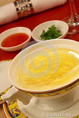 Shark fin soup Stock Photo