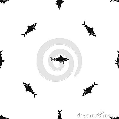 Shark fish pattern seamless black Vector Illustration