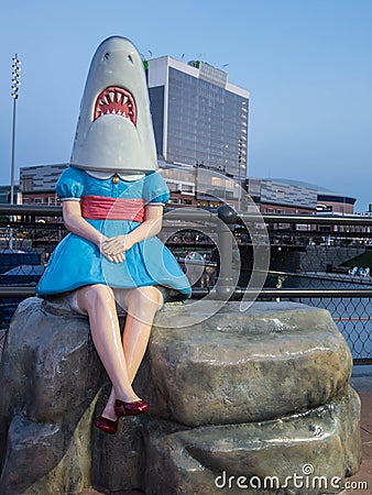 Shark Girl Buffalo Canalside Editorial Stock Photo