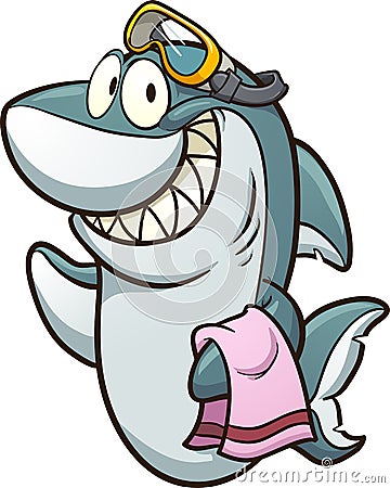 Shark with goggles Vector Illustration