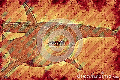 Shark hammerhead in color Stock Photo