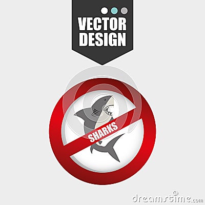 shark icon design Cartoon Illustration