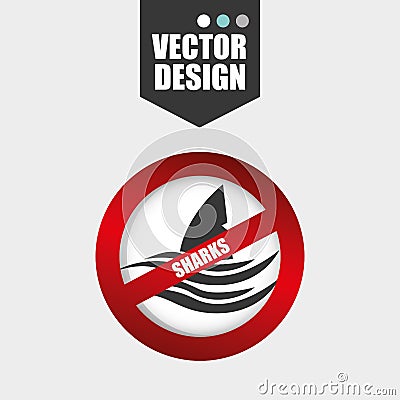 shark icon design Cartoon Illustration