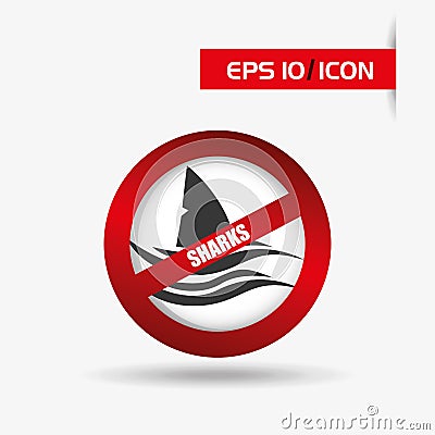 shark icon design Cartoon Illustration