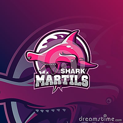 Shark mascot logo vector illustration Vector Illustration