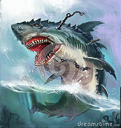 shark monster Stock Photo