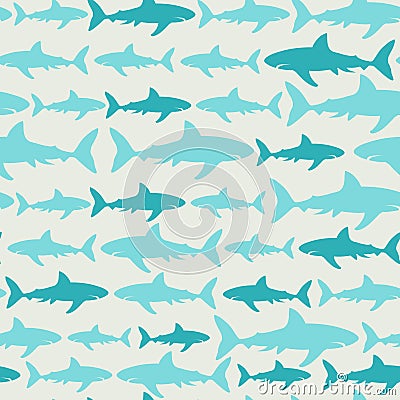 Shark seamless pattern Vector Illustration