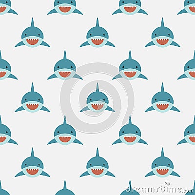 Shark seamless pattern. Vector Illustration