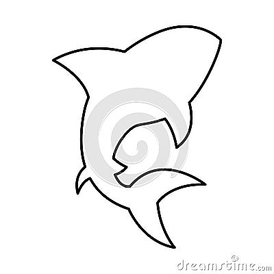 Shark silhouette alert icon Vector Illustration