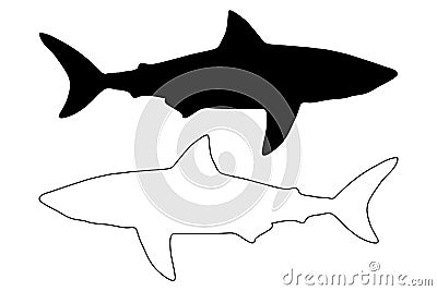 Shark silhouette vector Vector Illustration