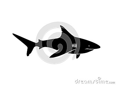 Shark Silhouette Vector Vector Illustration