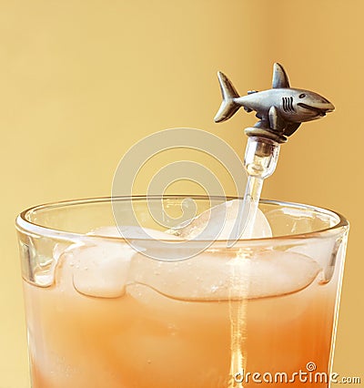 A Shark Swizzle Stick Stock Photo