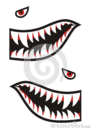 Shark teeth decals Vector Illustration