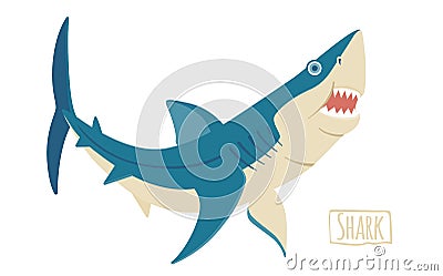 Shark, vector cartoon illustration Vector Illustration