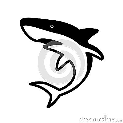 Shark vector fish icon logo clip art character cartoon illustration dolphin tail whale fin Vector Illustration