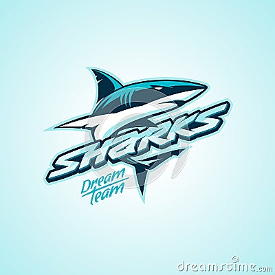 Sharks logo for a club or sport team Vector Illustration