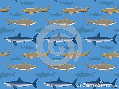 Sharks Wallpaper 2 Vector Illustration