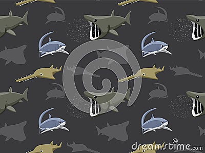 Sharks Wallpaper 6 Vector Illustration