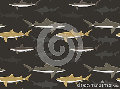 Sharks Wallpaper lemon broadfin Vector Illustration