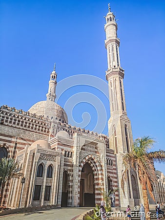 Side view of the Al Mustafa Mosque in Sharm El Sheikh Editorial Stock Photo