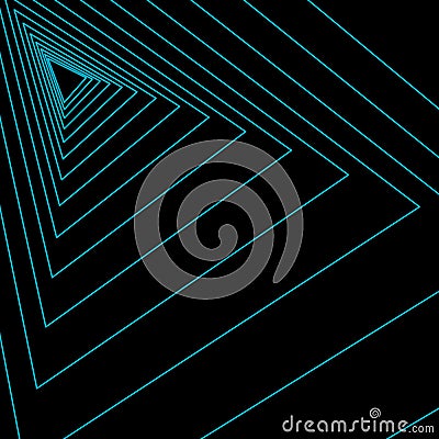 sharp corner blue light multi lines layers geometric creativity imagination abstract in black background Stock Photo