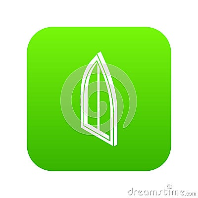 Sharp corner window frame icon green vector Vector Illustration