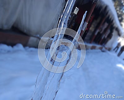 A sharp frozen water made dagger Stock Photo