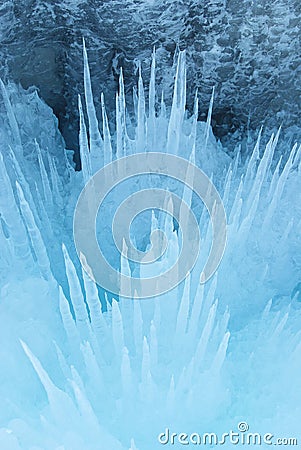 Sharp icicles, a look at the points Stock Photo