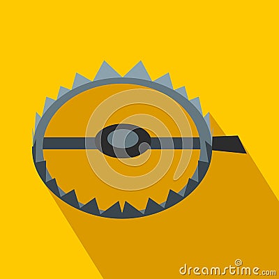 Sharp metal trap flat icon Vector Illustration