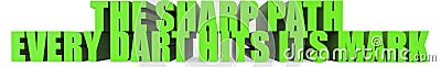 The Sharp Path Every Dart Hits Its Mark, 3d text Stock Photo