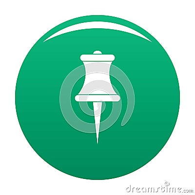 Sharp pin icon vector green Vector Illustration