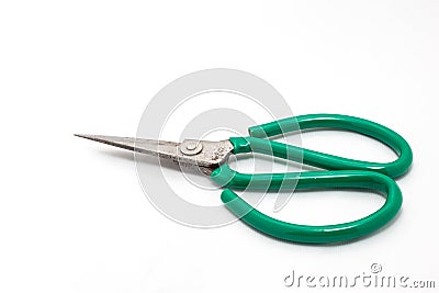 Sharp and rusty scissors. Stock Photo