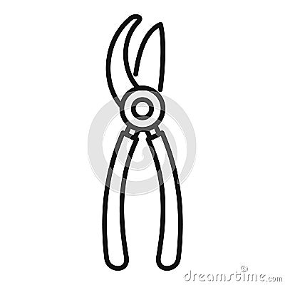 Sharp secateur icon outline vector. Work blade Vector Illustration