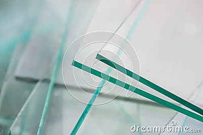 Sharp sheet glass waste for recycle, waiting the transport Stock Photo