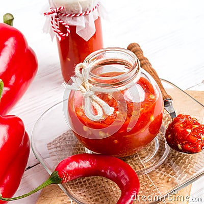 Sharp tomatoes paste Stock Photo